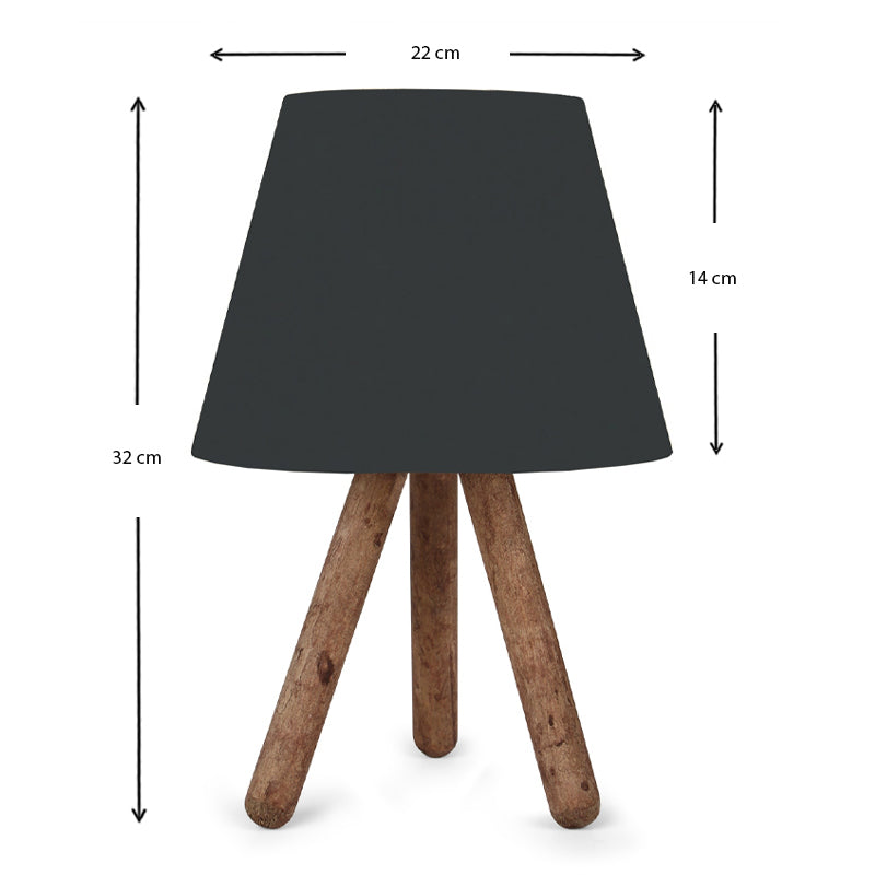 Φωτιστικό επιτραπέζιο Lander Megapap ύφασμα Pvc/ξύλο χρώμα μαύρο/καφέ 22x17x32εκ. - Hippiehome.gr