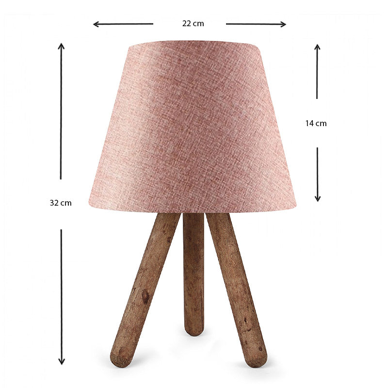 Φωτιστικό επιτραπέζιο Lander Megapap ύφασμα Pvc/ξύλο χρώμα ροζ/καφέ 22x14x32εκ. - Hippiehome.gr