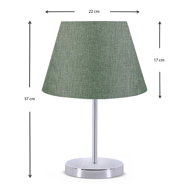 Φωτιστικό επιτραπέζιο Jules Megapap ύφασμα Pvc/χρώμιο χρώμα κυπαρισσί/ασημί 22x17x37εκ. - Hippiehome.gr