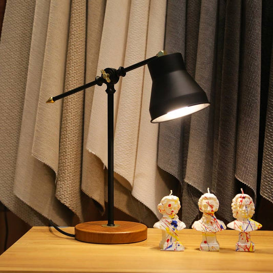 Φωτιστικό γραφείου Paule Megapap μέταλλο/Mdf χρώμα μαύρο 12x12x44εκ. - Hippiehome.gr