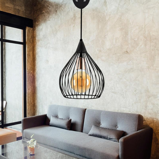 Φωτιστικό οροφής Koert Megapap μεταλλικό μονόφωτο χρώμα μαύρο 25x30x70εκ. - Hippiehome.gr