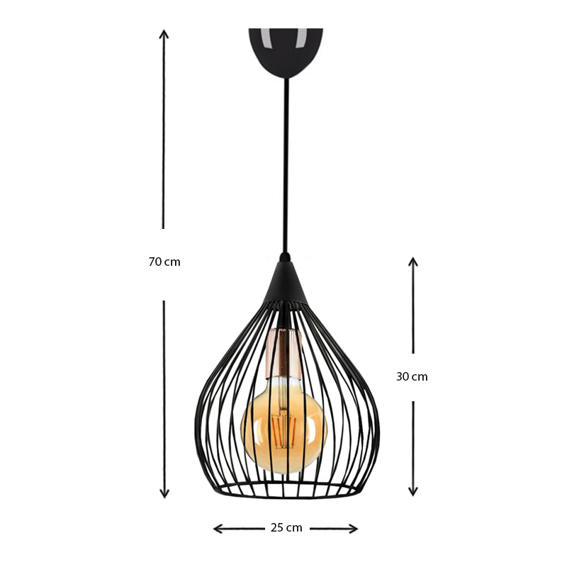 Φωτιστικό οροφής Koert Megapap μεταλλικό μονόφωτο χρώμα μαύρο 25x30x70εκ. - Hippiehome.gr