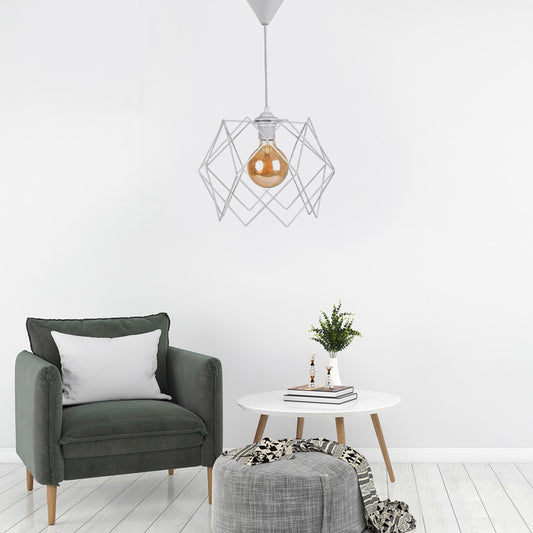 Φωτιστικό οροφής Pyant Megapap μεταλλικό μονόφωτο χρώμα λευκό 23x17x70εκ. - Hippiehome.gr