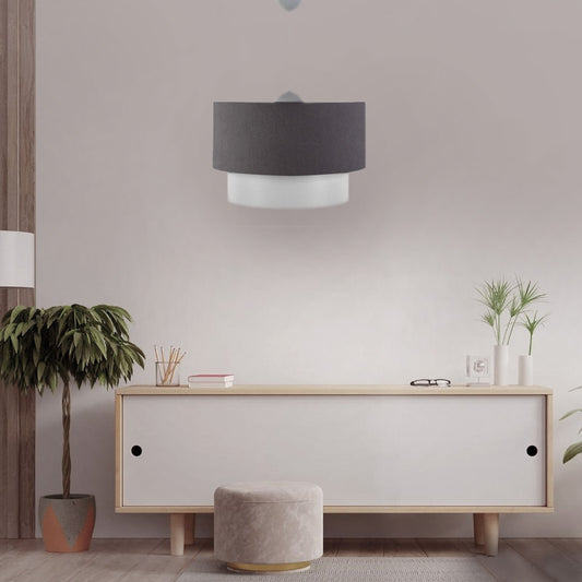 Φωτιστικό οροφής Whitehouse Megapap υφασμάτινο χρώμα γκρι 30x20x55εκ. - Hippiehome.gr