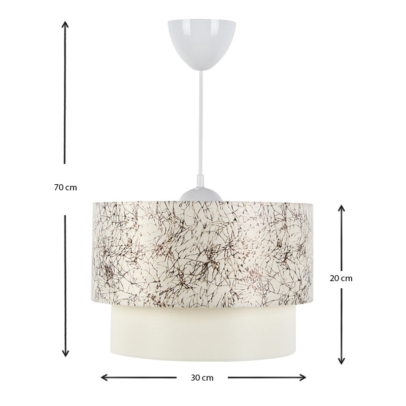 Φωτιστικό οροφής Whitehouse Megapap υφασμάτινο χρώμα λευκό - μαύρο 30x20x55εκ. - Hippiehome.gr