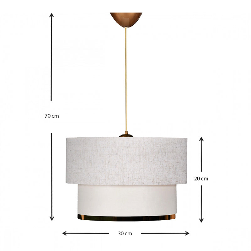 Φωτιστικό οροφής Barnhart Megapap υφασμάτινο χρώμα λευκό/χρυσό 30x20x70εκ. - Hippiehome.gr