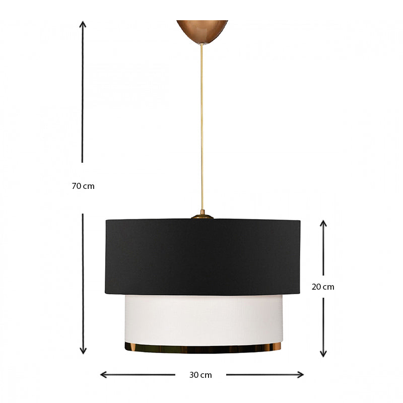 Φωτιστικό οροφής Barnhart Megapap υφασμάτινο χρώμα μαύρο/χρυσό 30x20x70εκ. - Hippiehome.gr