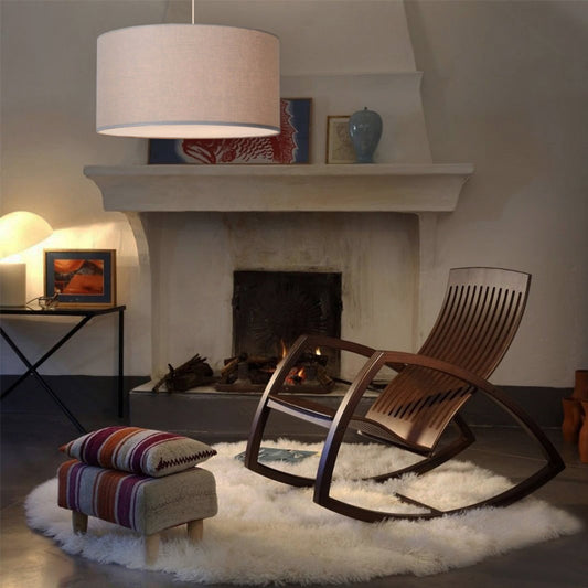 Φωτιστικό οροφής Monahan Megapap υφασμάτινο χρώμα μπεζ άμμου 38x20x70εκ. - Hippiehome.gr