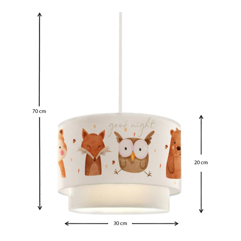 Φωτιστικό οροφής Goofy Megapap υφασμάτινο με χαριτωμένα ζωάκια 30x20x70εκ. - Hippiehome.gr