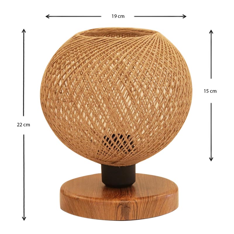 Φωτιστικό επιτραπέζιο Bonnie Megapap E27 κλωστή/Mdf χρώμα φυσικό/καφέ 19x15x22εκ. - Hippiehome.gr