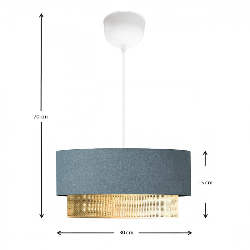 Φωτιστικό οροφής Lucifer Megapap E27 υφασμάτινο χρώμα μπλε ανθρακί 30x15x70εκ. - Hippiehome.gr