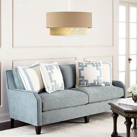 Φωτιστικό οροφής Lucifer Megapap E27 υφασμάτινο χρώμα μπεζ 30x15x70εκ. - Hippiehome.gr