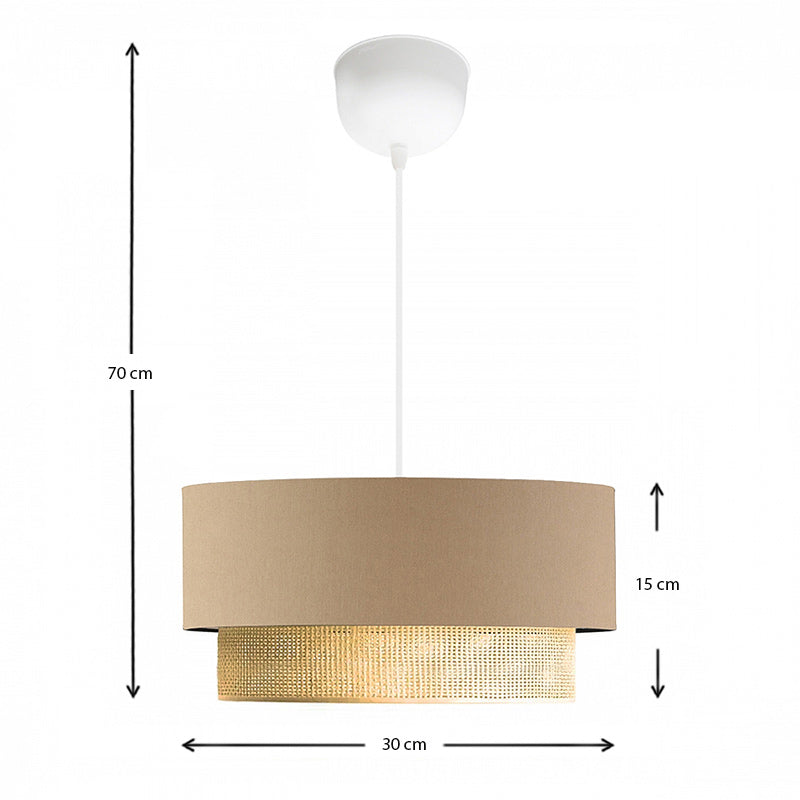 Φωτιστικό οροφής Lucifer Megapap E27 υφασμάτινο χρώμα μπεζ 30x15x70εκ. - Hippiehome.gr
