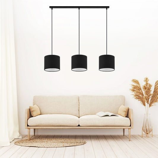 Φωτιστικό οροφής Morris Megapap E27 υφασμάτινο τρίφωτο χρώμα μαύρο 55x15x70εκ. - Hippiehome.gr