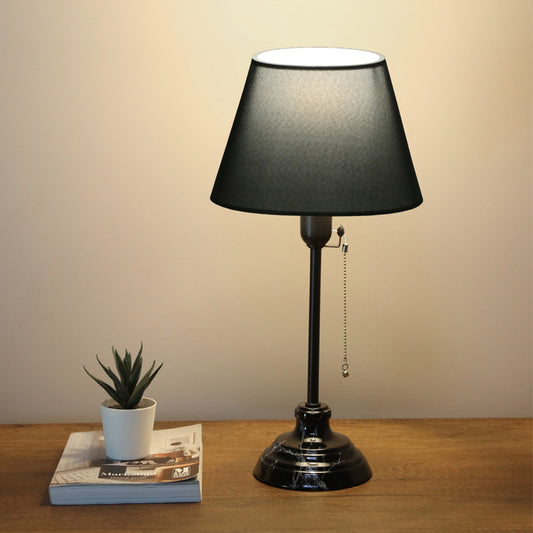 Φωτιστικό επιτραπέζιο Vienna Megapap E27 υφασμάτινο - μεταλλικό χρώμα μαύρο Φ22x45εκ. - Hippiehome.gr