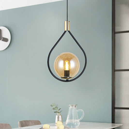 Φωτιστικό οροφής Lewis Megapap E27 μεταλλικό μονόφωτο χρώμα μαύρο - χρυσό 14x26x70εκ. - Hippiehome.gr