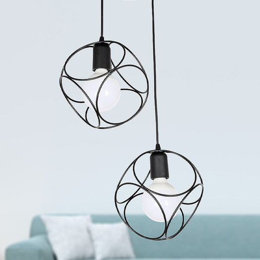 Φωτιστικό οροφής Lusita Megapap E27 μεταλλικό δίφωτο χρώμα μαύρο 35x35x70εκ. - Hippiehome.gr