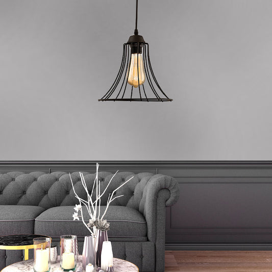 Φωτιστικό οροφής Gerel Megapap E27 μεταλλικό μονόφωτο χρώμα μαύρο 24x24x70εκ. - Hippiehome.gr