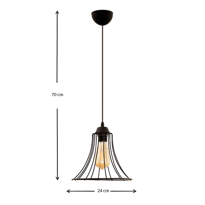 Φωτιστικό οροφής Gerel Megapap E27 μεταλλικό μονόφωτο χρώμα μαύρο 24x24x70εκ. - Hippiehome.gr