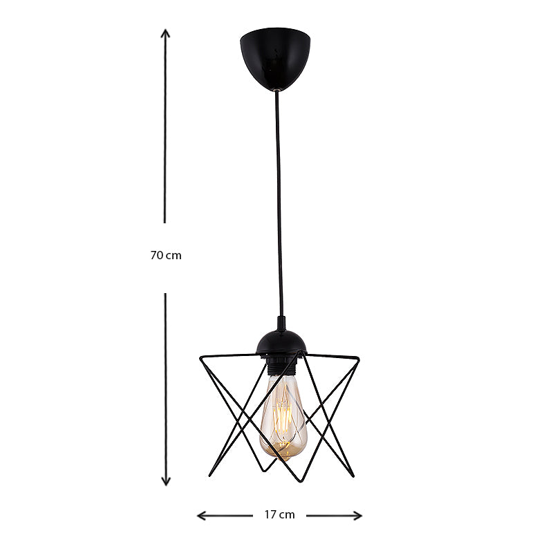 Φωτιστικό οροφής Faven Megapap E27 μεταλλικό μονόφωτο χρώμα μαύρο 17x17x70εκ. - Hippiehome.gr