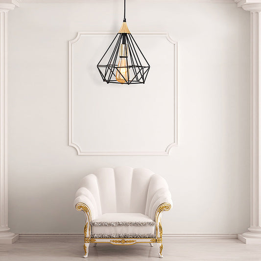 Φωτιστικό οροφής Hideki Megapap E27 μεταλλικό μονόφωτο χρώμα μαύρο 22x22x80εκ. - Hippiehome.gr