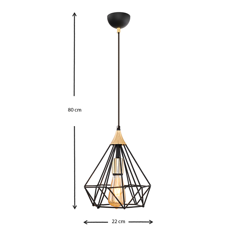 Φωτιστικό οροφής Hideki Megapap E27 μεταλλικό μονόφωτο χρώμα μαύρο 22x22x80εκ. - Hippiehome.gr