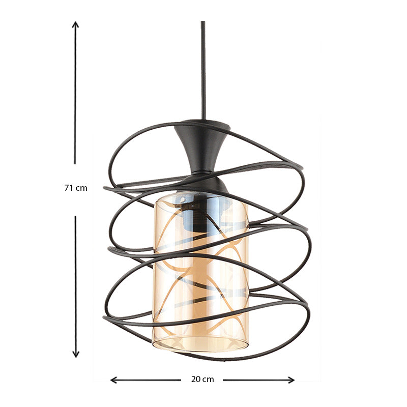 Φωτιστικό οροφής Sherwood Megapap E27 μεταλλικό μονόφωτο χρώμα μαύρο 20x20x71εκ. - Hippiehome.gr