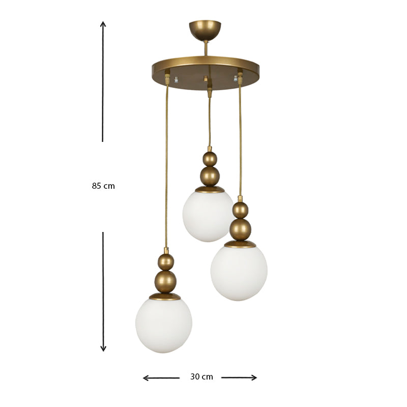 Φωτιστικό οροφής Latona Megapap E27 μεταλλικό τρίφωτο χρώμα χρυσό 30x30x85εκ. - Hippiehome.gr