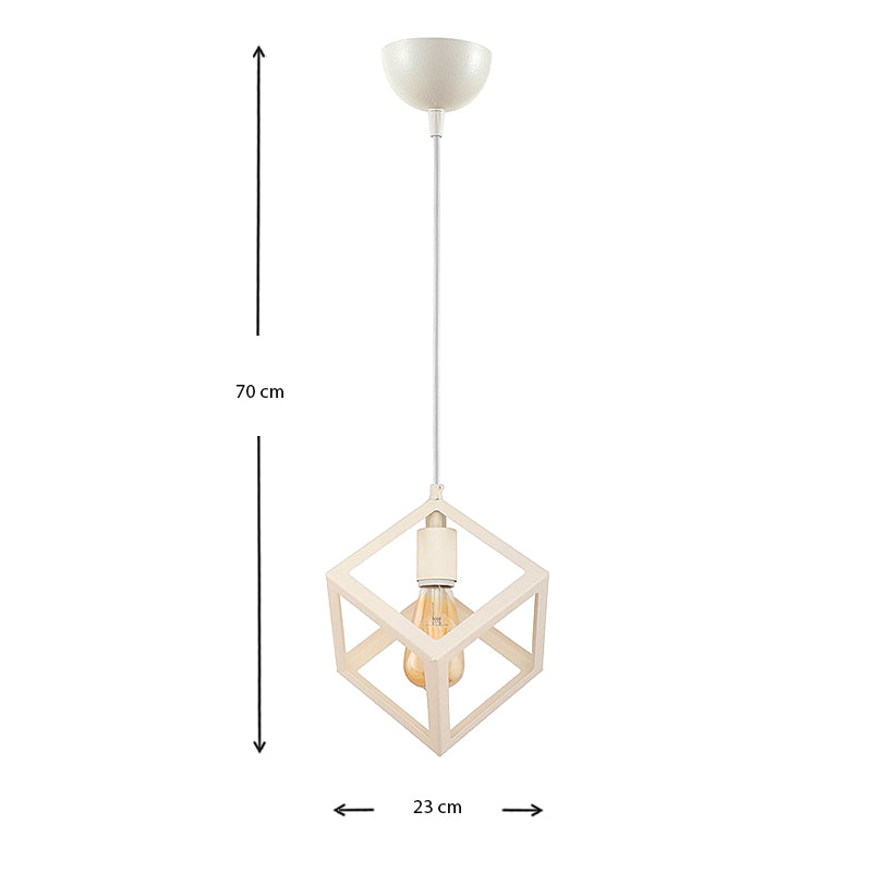 Φωτιστικό οροφής Thora Megapap E27 μεταλλικό μονόφωτο χρώμα λευκό 22x22x70εκ. - Hippiehome.gr
