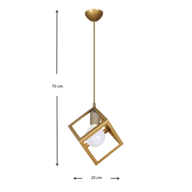 Φωτιστικό οροφής Thora Megapap E27 μεταλλικό μονόφωτο χρώμα χρυσό ματ 22x22x70εκ. - Hippiehome.gr