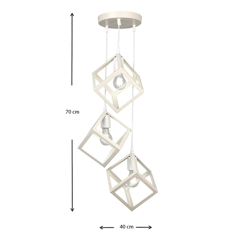Φωτιστικό οροφής Thora Megapap E27 μεταλλικό τρίφωτο χρώμα λευκό 22x22x70εκ. - Hippiehome.gr