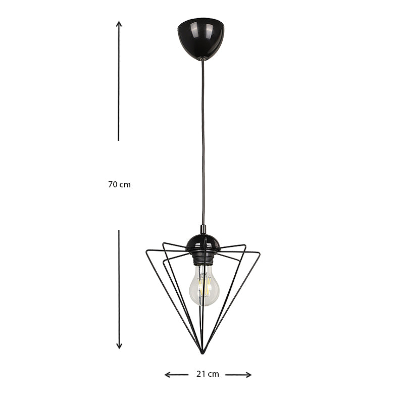 Φωτιστικό οροφής Stormie Megapap E27 μεταλλικό μονόφωτο χρώμα μαύρο 21x21x70εκ. - Hippiehome.gr