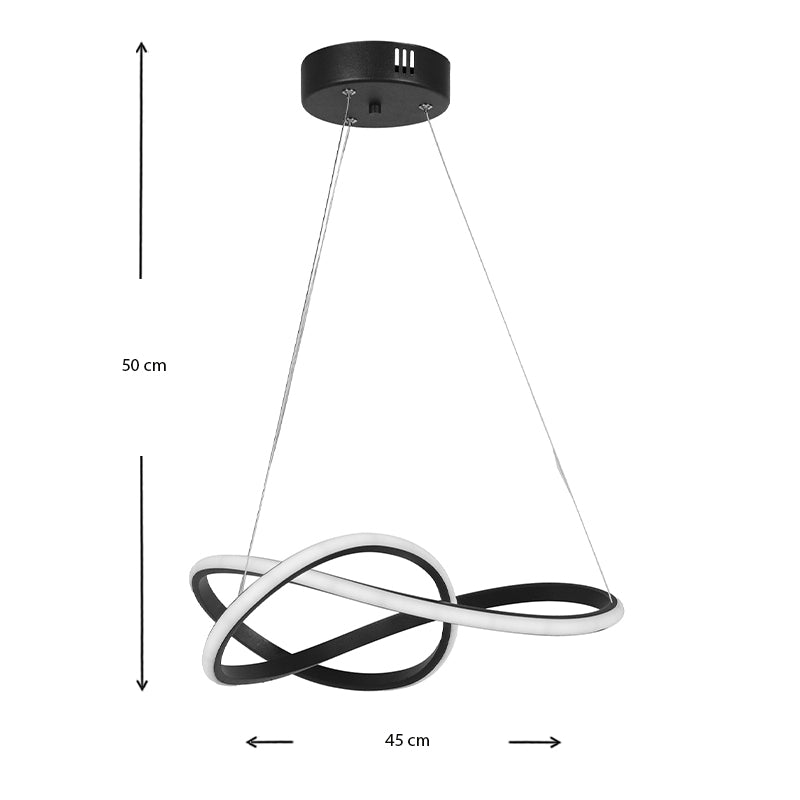 Φωτιστικό οροφής Led Luciano Megapap μεταλλικό χρώμα μαύρο 47x40x60εκ. - Hippiehome.gr