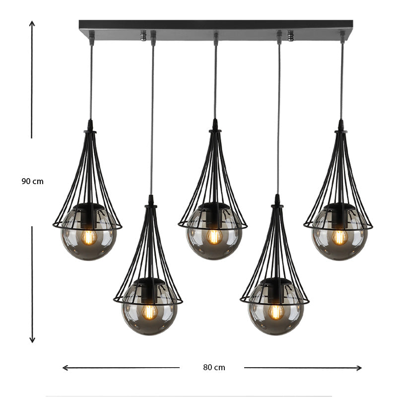 Φωτιστικό οροφής Chavi Megapap E27 μεταλλικό πεντάφωτο χρώμα μαύρο 80x10x90εκ. - Hippiehome.gr
