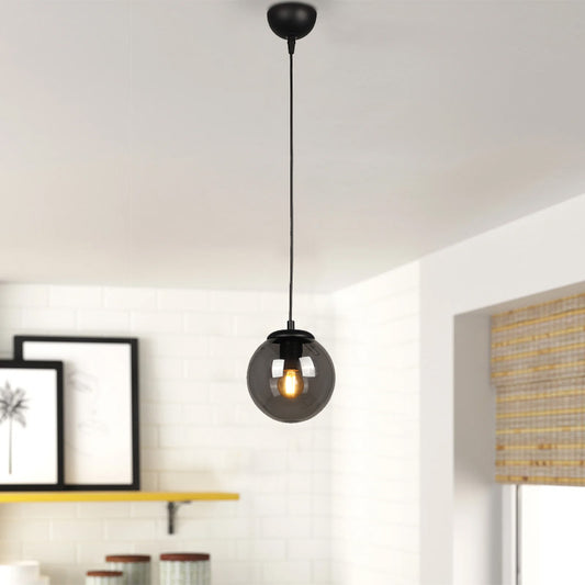 Φωτιστικό οροφής Malta Megapap E27 γυάλινο μονόφωτο χρώμα μαύρο 15x15x70εκ. - Hippiehome.gr