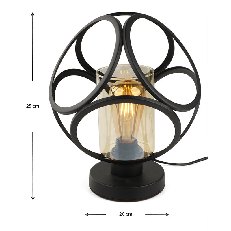 Φωτιστικό επιτραπέζιο Silvia Megapap E27 μεταλλικό χρώμα μαύρο 20x20x25εκ. - Hippiehome.gr