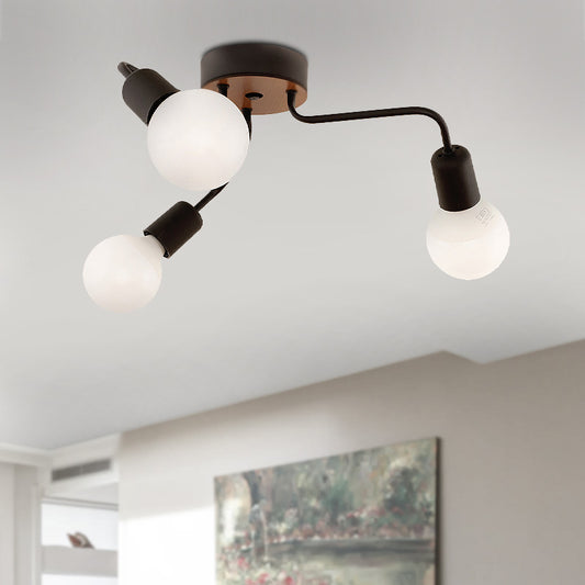 Φωτιστικό οροφής Salvi Megapap E27 μεταλλικό τρίφωτο χρώμα μαύρο 44x44x10εκ. - Hippiehome.gr