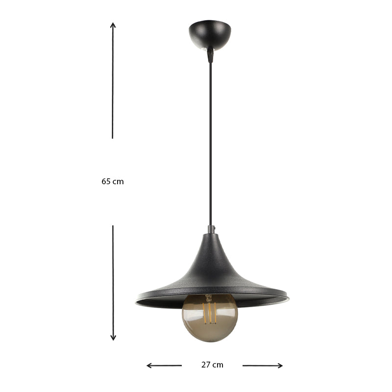 Φωτιστικό οροφής Silia Megapap E27 μεταλλικό μονόφωτο χρώμα μαύρο 27x27x65εκ. - Hippiehome.gr