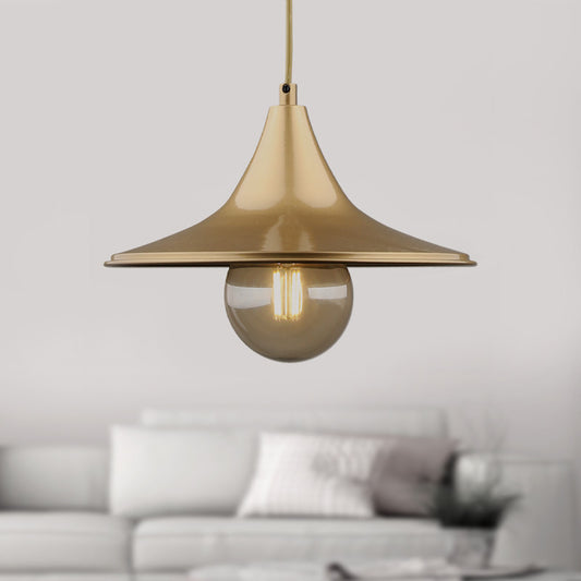 Φωτιστικό οροφής Silia Megapap E27 μεταλλικό μονόφωτο χρώμα χρυσό 27x27x65εκ. - Hippiehome.gr