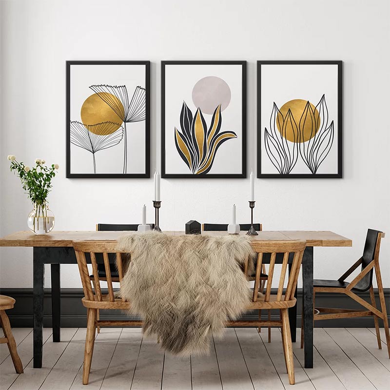 Πίνακας "Plants" Megapap 3 τμχ. σε πλαίσιο 35x45x2εκ. - Hippiehome.gr