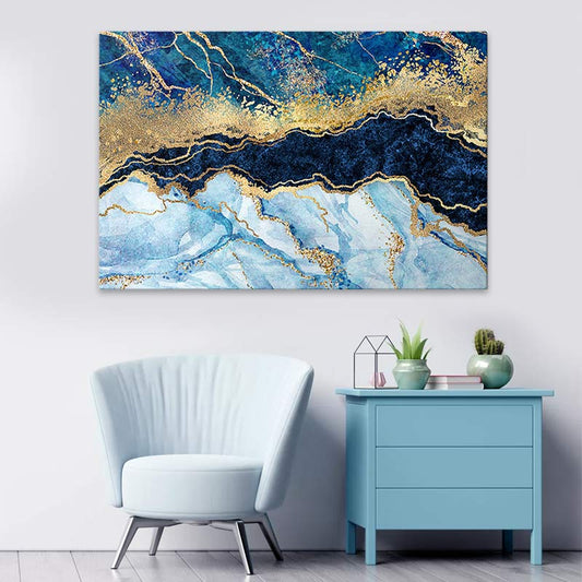 Πίνακας σε καμβά "Deep Blue" Megapap ψηφιακής εκτύπωσης 125x80x3εκ. - Hippiehome.gr