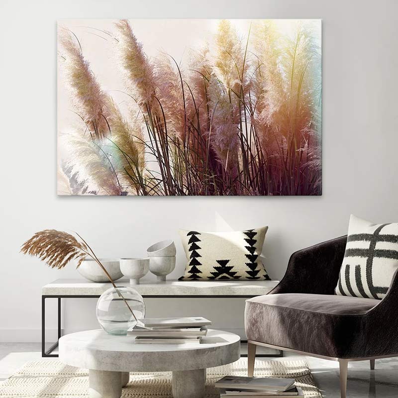 Πίνακας σε καμβά "Soft Pampas" Megapap ψηφιακής εκτύπωσης 90x60x3εκ. - Hippiehome.gr