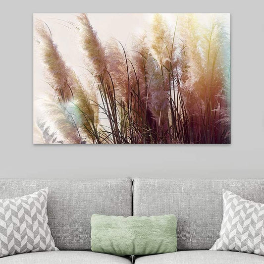 Πίνακας σε καμβά "Soft Pampas" Megapap ψηφιακής εκτύπωσης 125x80x3εκ. - Hippiehome.gr