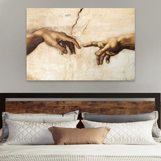 Πίνακας σε καμβά "The Creation of Adam" Megapap ψηφιακής εκτύπωσης 125x80x3εκ. - Hippiehome.gr