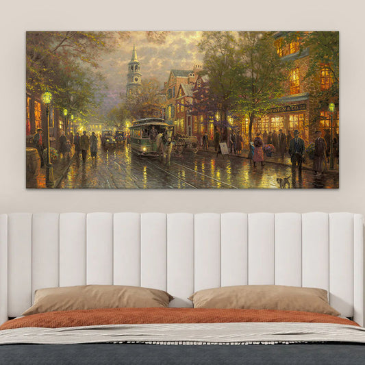 Πίνακας σε καμβά "Wet Streets" Megapap ψηφιακής εκτύπωσης 140x70x3εκ. - Hippiehome.gr