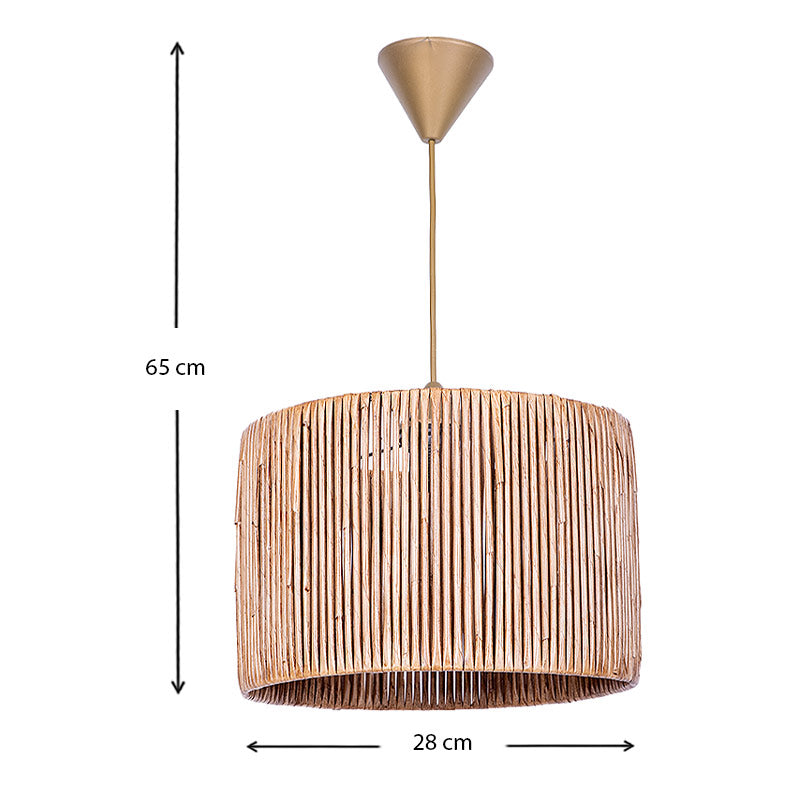 Φωτιστικό οροφής Zale Megapap Ε27 ξύλινο - μπαμπού χρώμα φυσικό 28x28x65εκ. - Hippiehome.gr