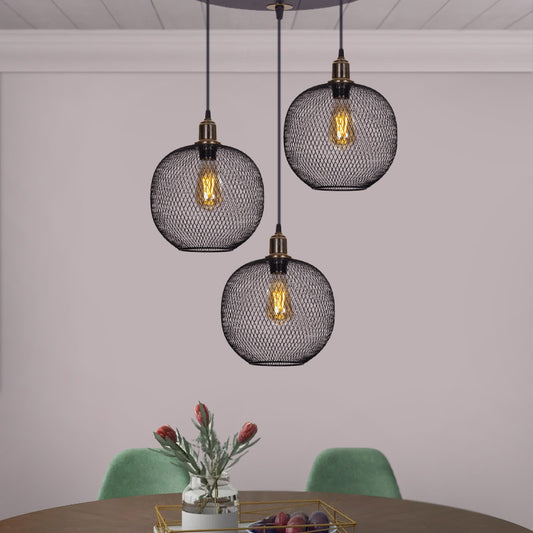 Φωτιστικό οροφής Amos Megapap E27 μεταλλικό τρίφωτο χρώμα μαύρο - χρυσό 30x30x65εκ. - Hippiehome.gr