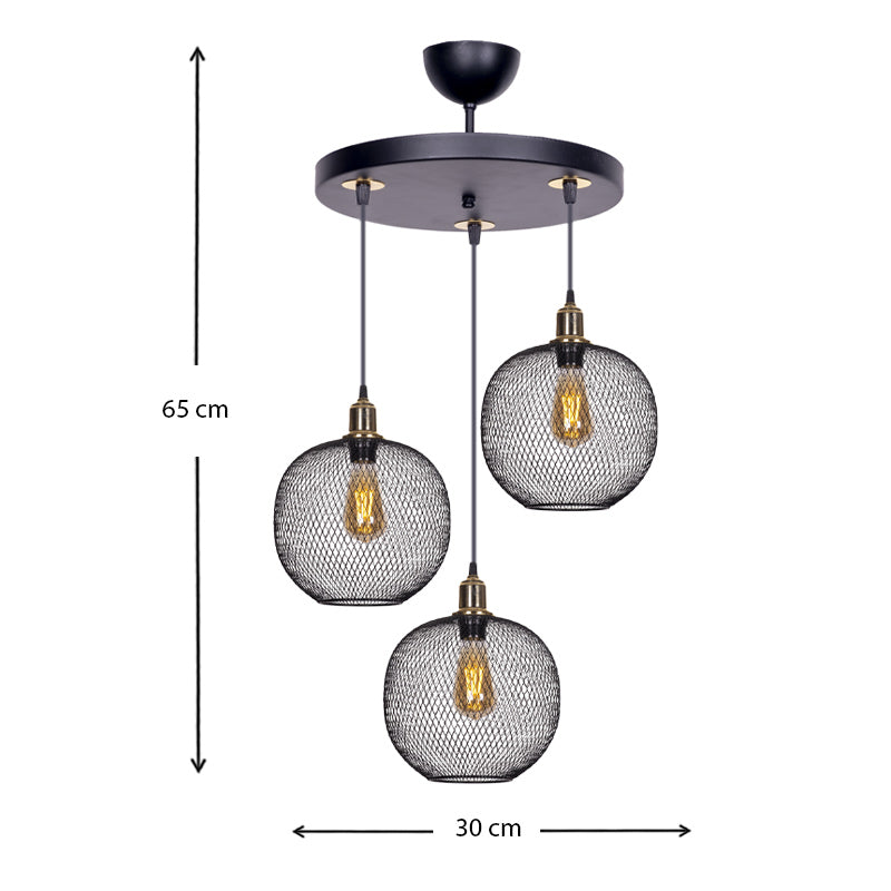 Φωτιστικό οροφής Amos Megapap E27 μεταλλικό τρίφωτο χρώμα μαύρο - χρυσό 30x30x65εκ. - Hippiehome.gr