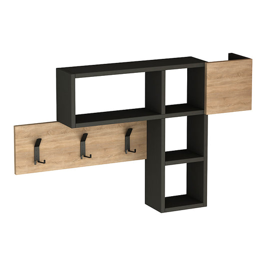 Κρεμάστρα τοίχου Game Megapap από μελαμίνη χρώμα φυσικό οξιάς - ανθρακί 99,5x15x61εκ. - Hippiehome.gr