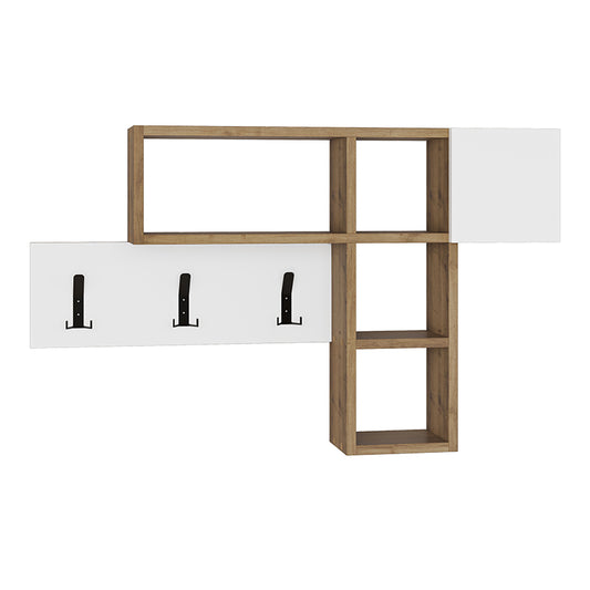 Κρεμάστρα τοίχου Game Megapap από μελαμίνη χρώμα φυσικό οξιάς - λευκό 99,5x15x61εκ. - Hippiehome.gr